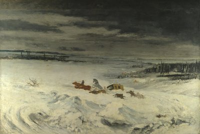 La diligencia en la nieve, 1860 de Gustave Courbet