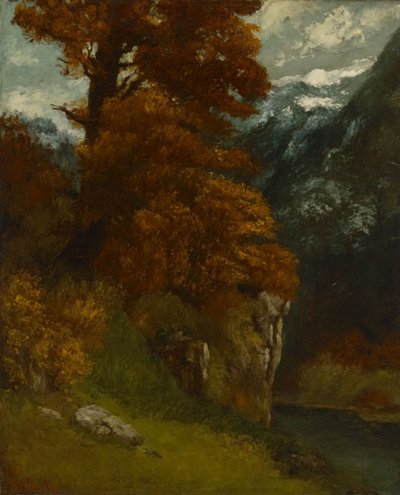 The Glen at Ornans (A orillas del Doubs; Efecto otoñal) de Gustave Courbet