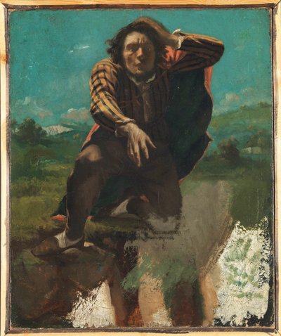 El hombre loco con miedo, c.1844 de Gustave Courbet