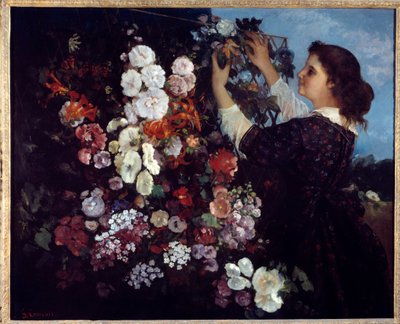 La mujer con flores o la celosía de Gustave Courbet