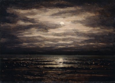 Crepúsculo en el lago Leman en Bon Port, 1876 de Gustave Courbet