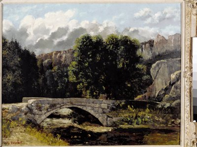 Vista del puente de Saint Sulpice en Fleurier, Suiza de Gustave Courbet