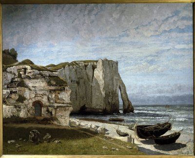 Vista de los acantilados de Etretat después de la tormenta, Normandía de Gustave Courbet