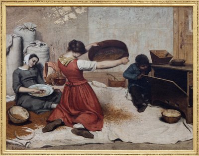 Criadores de trigo, pintura al óleo sobre lienzo de Gustave Courbet (1819-1877). Fotografía, KIM Youngtae, Nantes, Musee des Beaux Art de Nantes. de Gustave Courbet