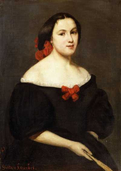 Mujer con Abanico, 1861 de Gustave Courbet