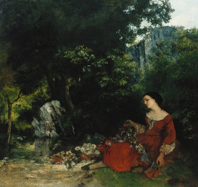 Mujer con una guirnalda de Gustave Courbet