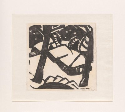 Árboles y tejados cubiertos de nieve de Gustave De Smet (signed by artist)