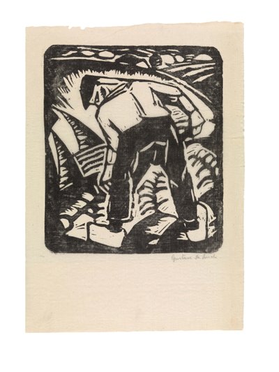 Holandés: Cosechador de patatas o El granjero de Gustave de Smet