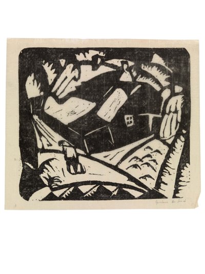 Holandés: Paisaje o Paisaje con cosechadoras de patatas de Gustave de Smet