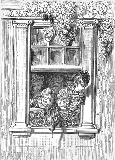 Una escena en el balcón, 1872 de Gustave Dore