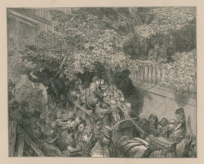 Un coche abarrotado tirado por caballos de Gustave Dore