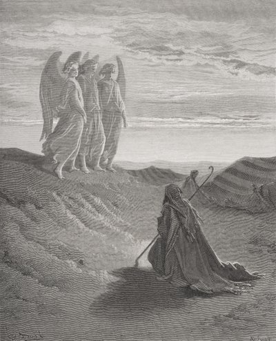 Abraham y los tres ángeles, ilustración de 