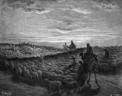 Abram en su viaje a Canaán - Biblia de Gustave Dore
