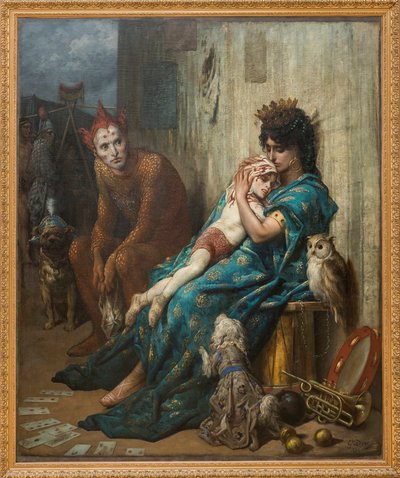 Acróbatas - Los Saltimbanquis (el niño herido) - Pintura de Gustave Dore (1832-1883) de Gustave Dore