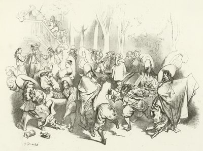 Después del decreto de Richelieu contra el duelo (grabado) de Gustave Dore