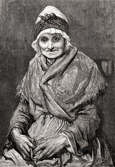 Según un dibujo realizado en 1880 por Gustave Dore de su enfermera Françoise. De Vida y recuerdos de Gustave Dore, publicado en 1885. de Gustave Dore