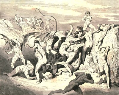 ¡Ah! ¡Cómo los hicieron saltar al primer golpe!, c1890 de Gustave Dore
