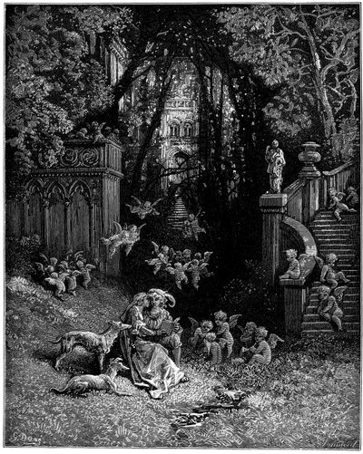 Alcina y Ruggiero como amantes felices de Gustave Dore