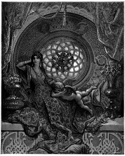 La belleza de Alcina supera todas las dudas de Ruggiero de Gustave Dore