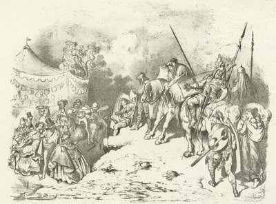 Un britano antiguo contemplando el traje de sus descendientes de Gustave Dore