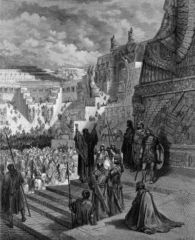 Artajerjes otorgando libertad a los judíos - Biblia de Gustave Dore