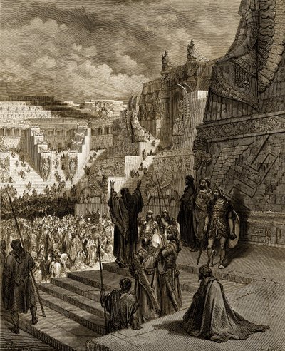 Artajerjes concediendo libertad a los judíos - Biblia de Gustave Dore