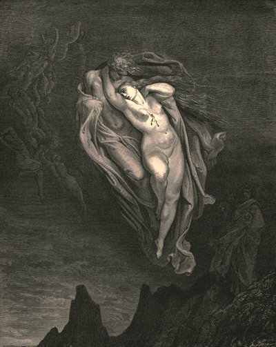 ¡Bardo! con gusto me dirigiría a esos dos que vienen juntos, c1890 de Gustave Dore