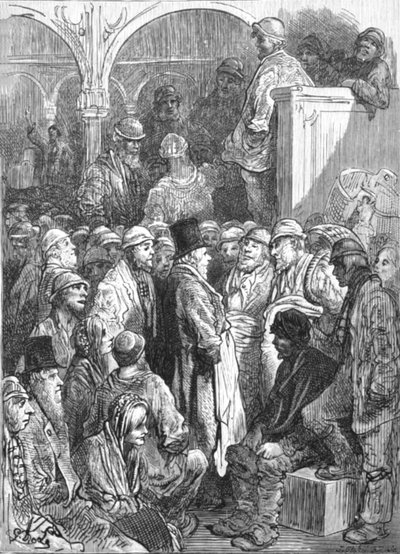 Billingsgate - Apertura del mercado de Gustave Dore