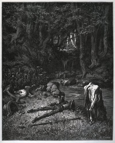 Bivouac en el bosque - Convencidos por la belleza del lugar, resolvieron pasar allí las horas de la siesta - de 