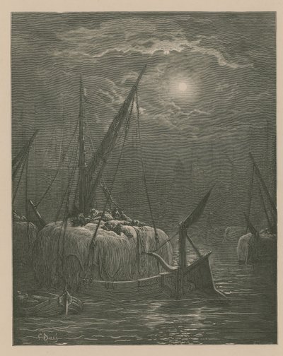 Barcos en el Támesis de Gustave Dore