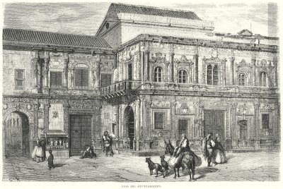 Casa del Ayuntamiento (engraving) de Gustave Dore