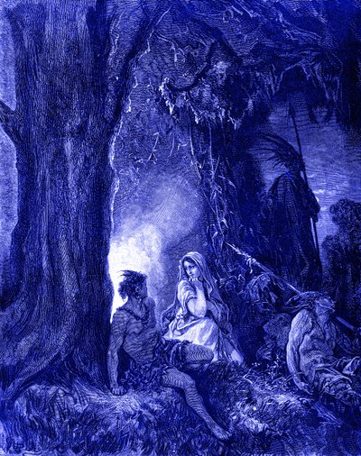 Chactas y Atala, grabado por Doré de Gustave Dore