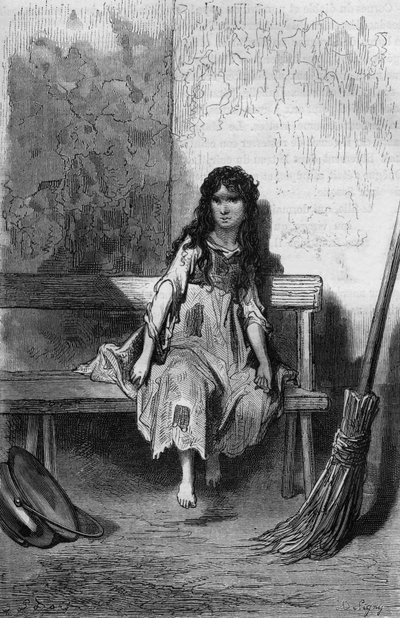 Chiquita, Ilustración de Gustave Dore del libro Captain Fracasse de TheophileGautier de Gustave Dore