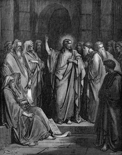 Cristo en la sinagoga de Gustave Dore