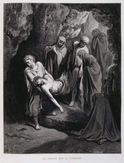 Cristo llevado al sepulcro, Ilustración de la Biblia de Dore de Gustave Dore