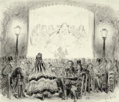 Sala de conciertos de café en Francia de Gustave Dore