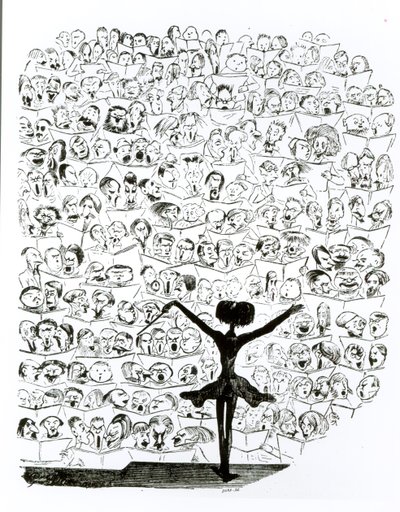 Concierto de la Sociedad Filarmónica, caricatura de Hector Berlioz (1803-69) de 