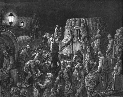 Mercado de Covent Garden - Temprano en la mañana de Gustave Dore