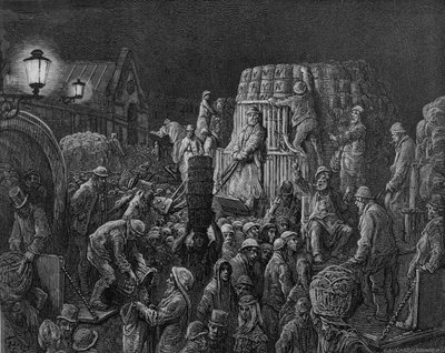 Mercado de Covent Garden - Temprano en la Mañana, 1872 de Gustave Dore
