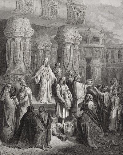 Ciro restaurando los vasos del templo, ilustración de 