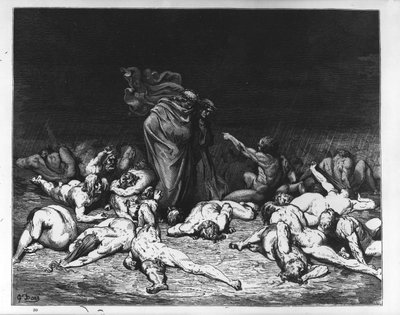 Dante y Virgilio en el Infierno, ilustración de 