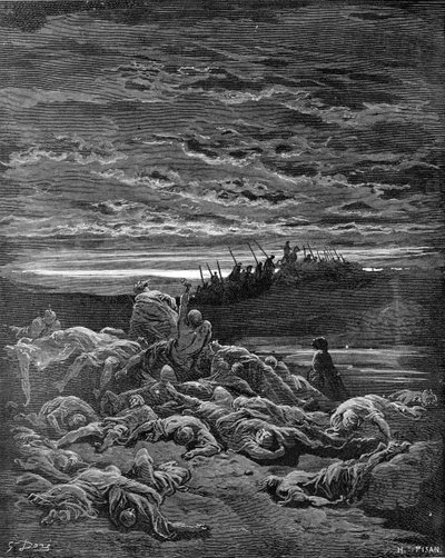 Muerte de los hijos de Jerobaal - Biblia de Gustave Dore