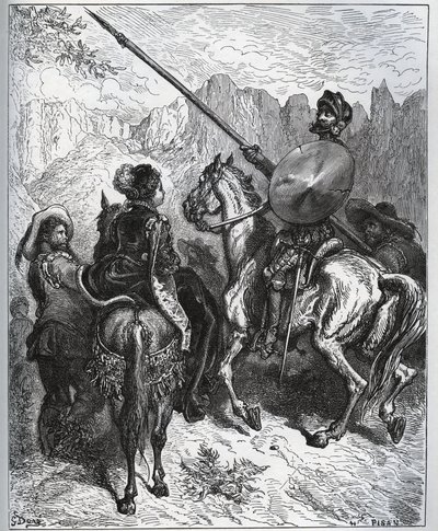 Don Quijote acepta la misión propuesta por Dorotea-Princesa de Micomicón - de "Don Quijote de la Mancha" de Miguel Cervantes de Gustave Dore