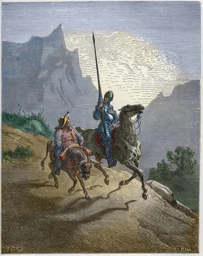 Don Quijote con Sancho Panza - Don Quijote de la Mancha por Miguel de Cervantes de Gustave Dore