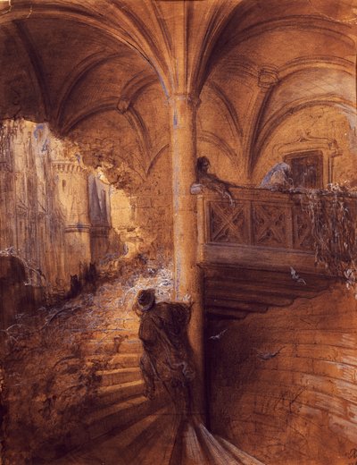 Castillo encantado, ilustración de Gustave Doré para cuento de hadas de Charles Perrault de Gustave Dore