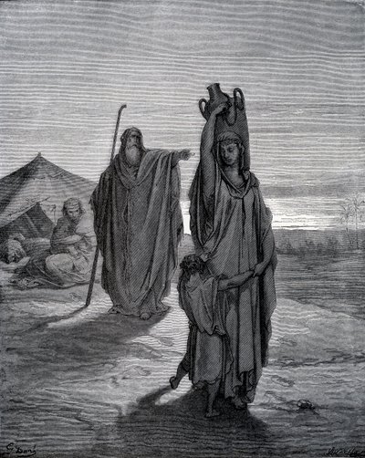 Expulsión de Agar de Gustave Dore