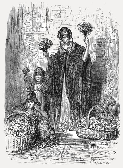 Vendedoras de flores de Gustave Dore