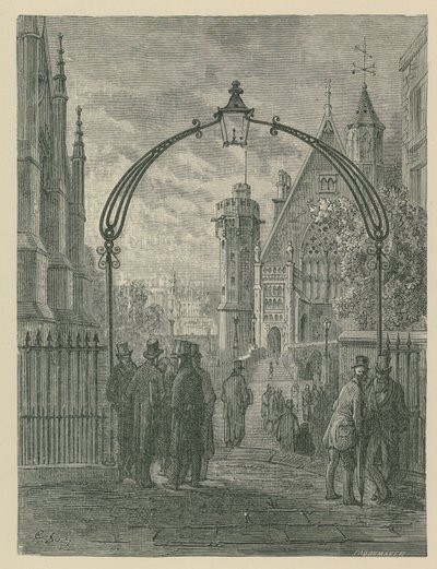 Vista general de la gente en la calle en el Templo de Gustave Dore
