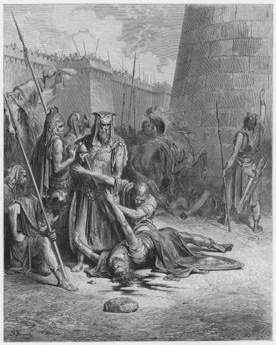 Biblia de Gustave Doré: Muerte de Abimelec de Gustave Dore