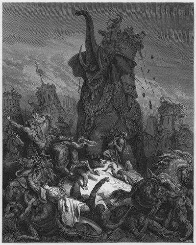 Biblia de Gustave Doré: Muerte de Eleazar de Gustave Dore